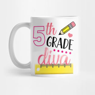 5th Grade Diva Back To School Tshirt Kids Girls Teacher Mug